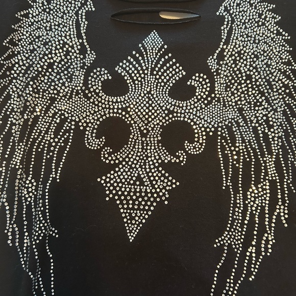 Women’s black long sleeve sexy black top with embellishing - Picture 8 of 13